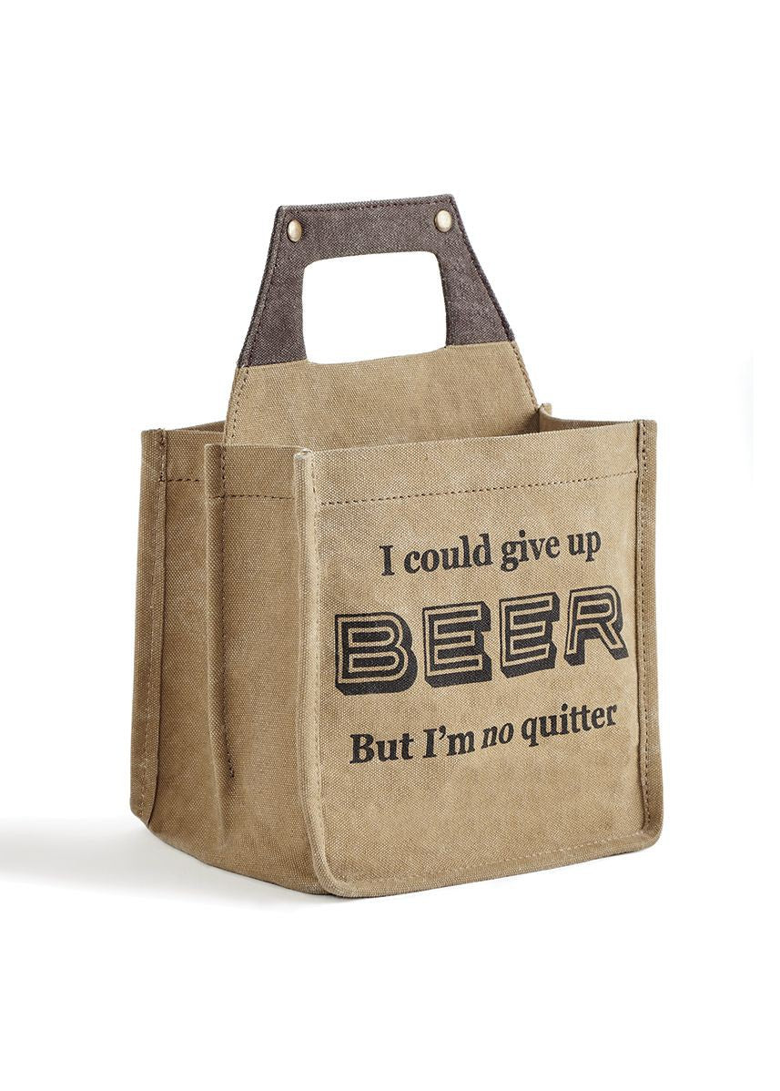 Quitter Up-Cycled Canvas Beer Caddy